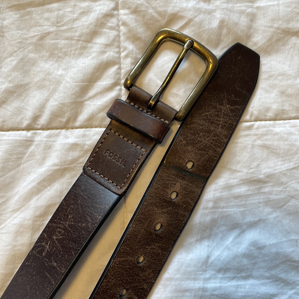 Fossil BROWN Leather belt Size 32